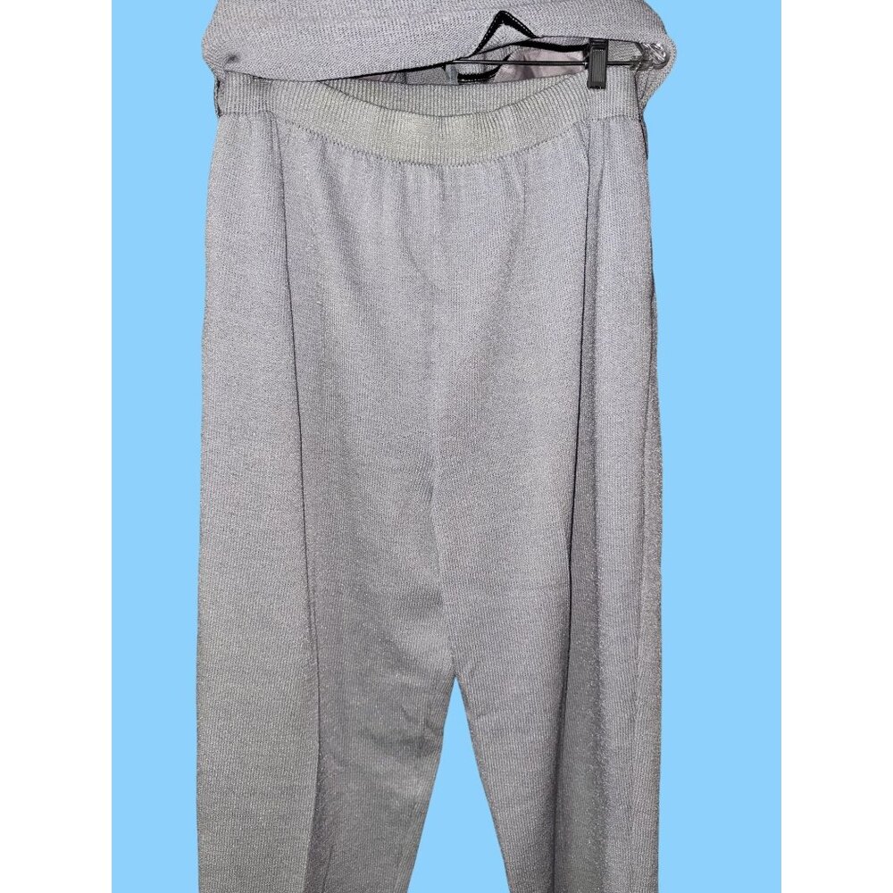 SIZE Large Vintage Classic Fit Womens Knit V-Neck Top & Elastic Waist Pants Set - Picture 7 of 9